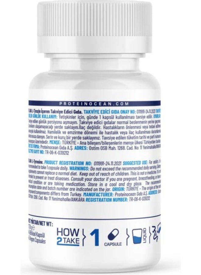 FlavaNaturals Flava L-Tyrosine 90 Capsules (2x45 Pack) for Focus, Mood, Energy - Image 3